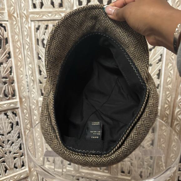 Unisex Brown & Tan Newsboy Hat Walking Gatsby Cap 100% Pure Wool Donegal Tweed - Picture 7 of 9